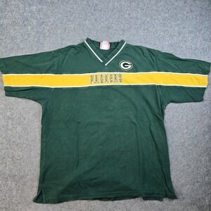 Vintage Green Bay Packers T-Shirt Adult XL Logo Striped Y2K Logo Casual Outdoors